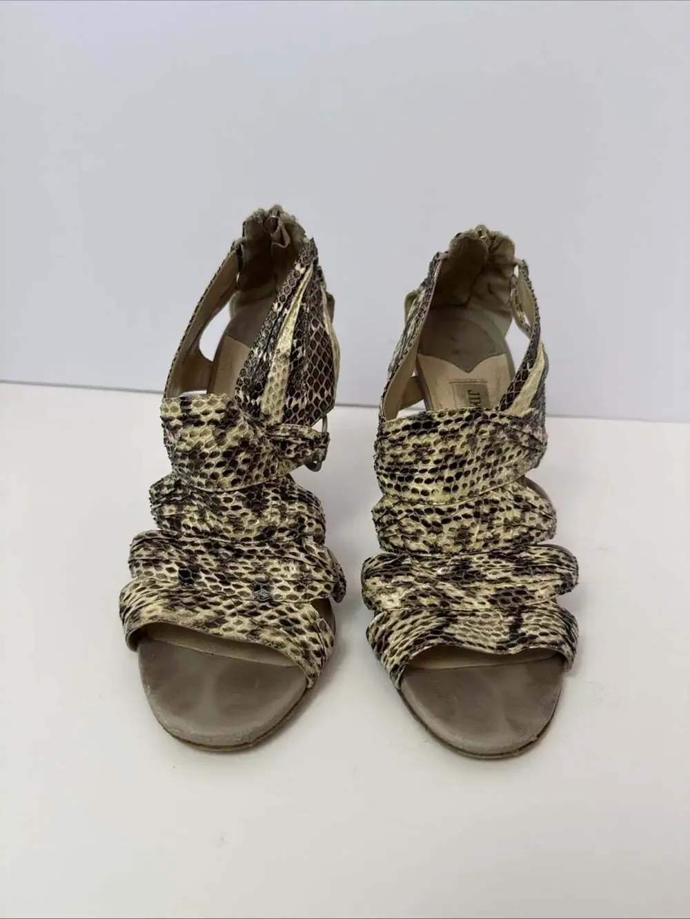 Jimmy Choo Snake print Leather Gladiator Heels 37